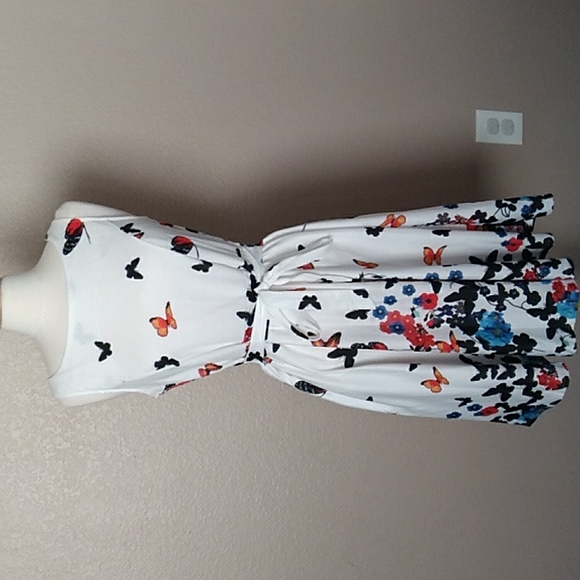 chinese dress ladies 50'S 60'S Women Vintage Summer Dress Butterfly Print Casual White Even |  GraceQueens main image 0